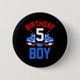 5th Birthday Shirt For Girls Boys 5 Yrs Old Ice Ho 6 Cm Round Badge