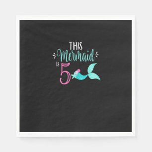 5th Birthday Shirt Mermaid Girl Party THIS MERMAID Napkin
