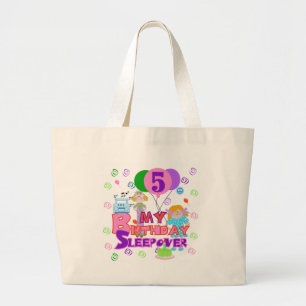 5th Birthday Sleepover Tshirts and Gifts Large Tote Bag