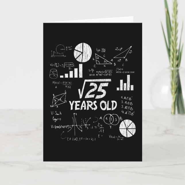 5th Birthday Square Root Math 5 Year Old Bday Gift Card (Front)