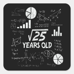 5th Birthday Square Root Math 5 Year Old Bday Gift Sticker