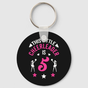 5th Birthday This Little Cheerleader Is 5 Cheerlea Key Ring