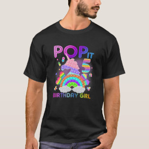 5Th Birthday Unicorn Fidget Pop It Birthday Girl 5 T-Shirt