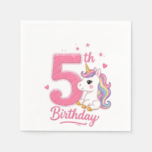 5th Birthday Unicorn Napkins