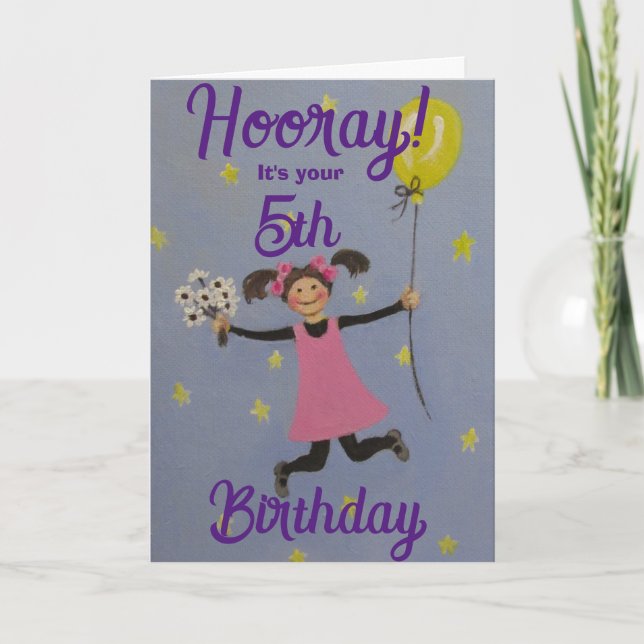 5th BirthdayStandard, 5" x 7" Folded Greeting Card (Front)