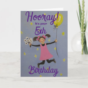 5th BirthdayStandard, 5" x 7" Folded Greeting Card