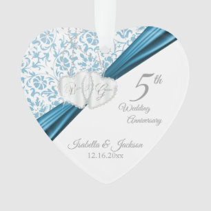 5th Blue Wedding Anniversary Ornament