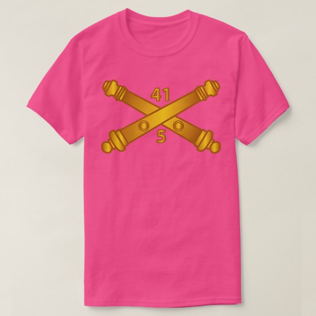 5th Bn 41st Artillery w Branch X T-Shirt (Design Front)