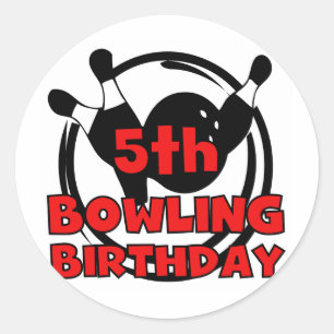 5th Bowling Birthday Tshirts and Gifts Classic Round Sticker