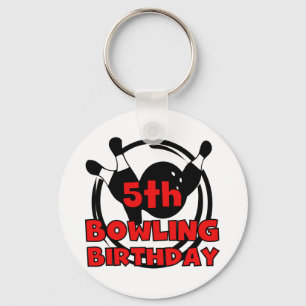5th Bowling Birthday Tshirts and Gifts Key Ring