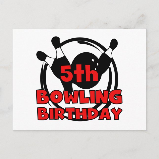 5th Bowling Birthday Tshirts and Gifts Postcard (Front)