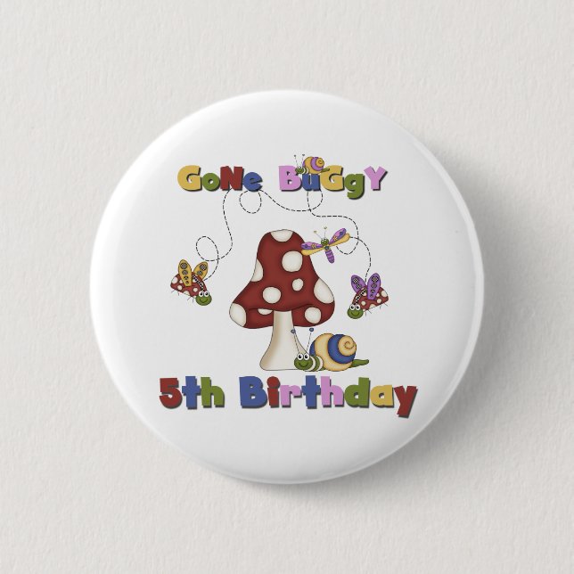 5th Bug Birthday Tshirts and Gifts 6 Cm Round Badge (Front)