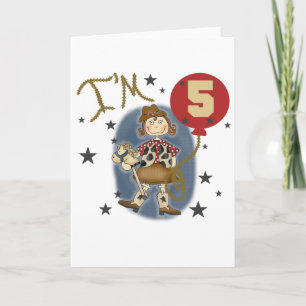 5th Cowgirl Birthday Tshirts and Gifts Card