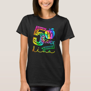 5th Fifth Grade Diva Teacher Kid Tie Dye Back To S T-Shirt