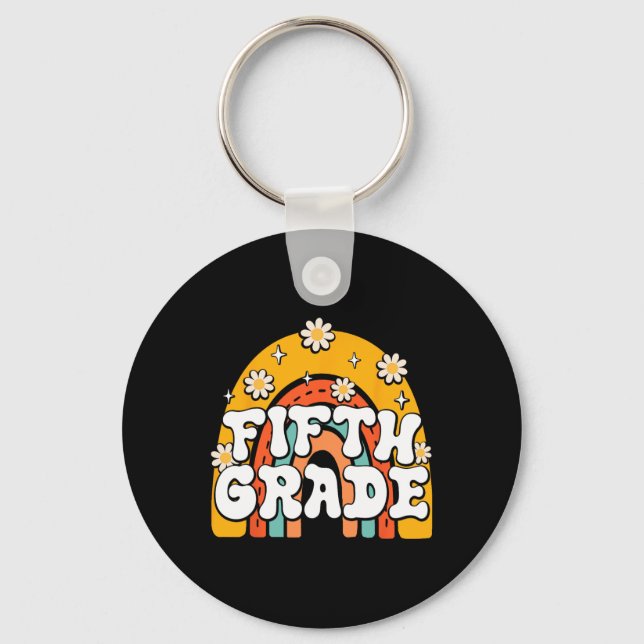 5th Fifth Grade First Day School Ck To School Teac Key Ring (Front)