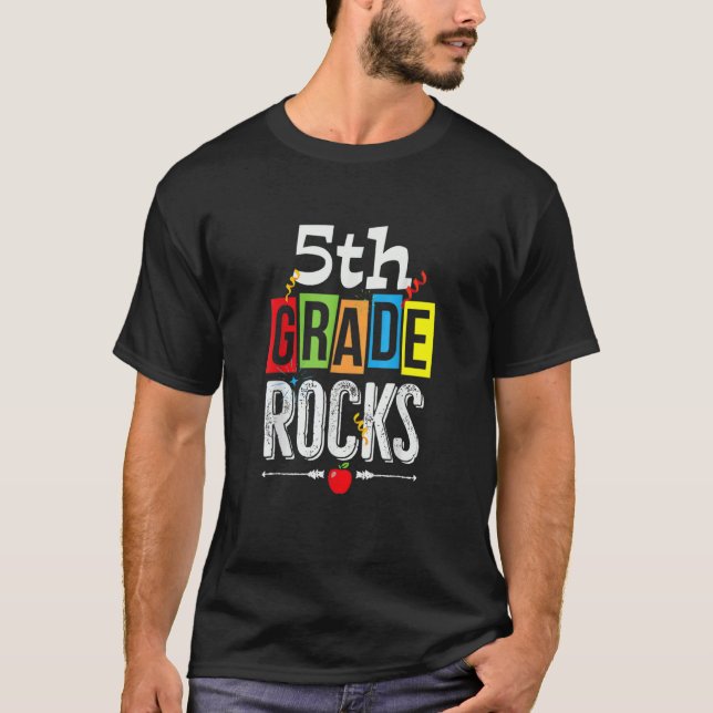 5th Fifth Grade Rocks Back To School T-Shirt (Front)