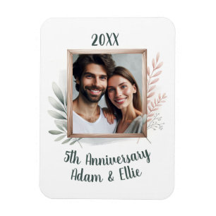 5th Frame Wedding Anniversary Photo Keepsake Magnet