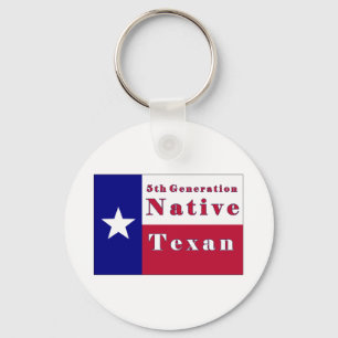 5th Generation Native Texan Flag Key Ring