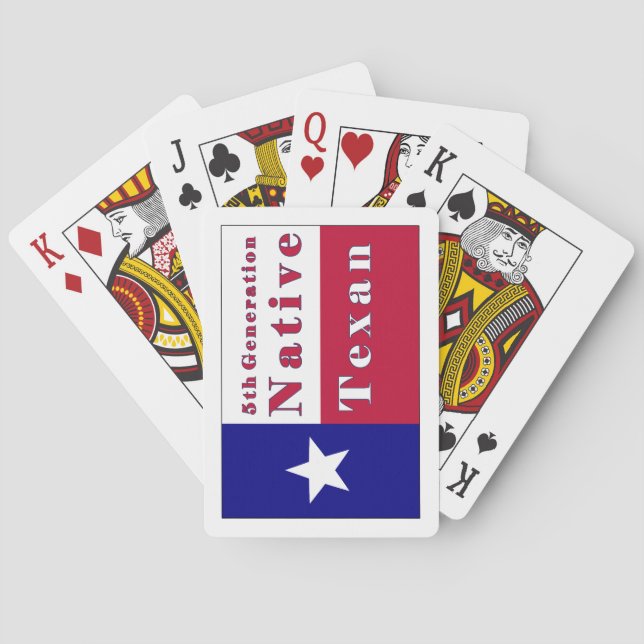 5th Generation Native Texan Flag Playing Cards (Back)