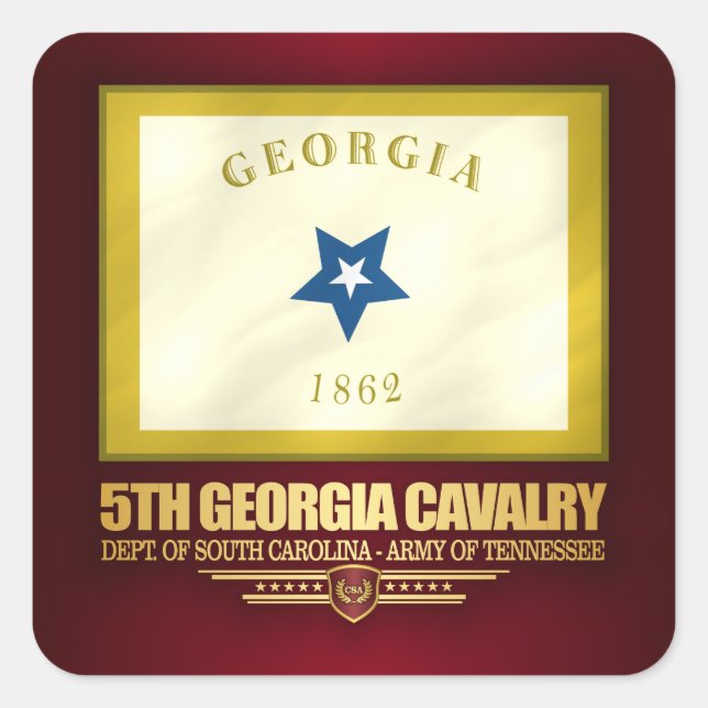 5th Georgia Cavalry Square Sticker (Front)