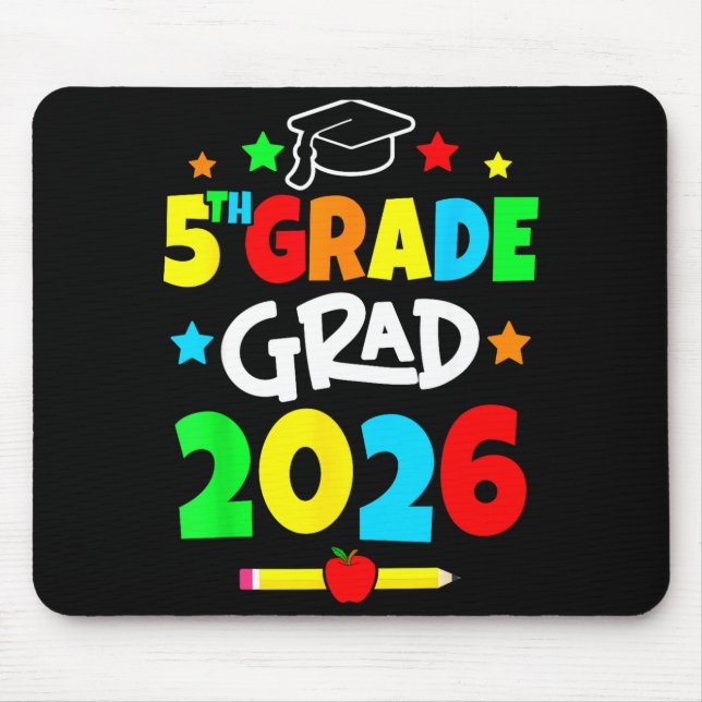 5th grade 2026 fifth grade grad elementary school  mouse mat (Front)