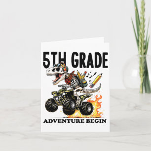 5th Grade Adventure Begin Back To School Boys T-re Card