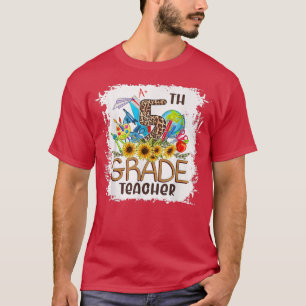 5th Grade Back To School Leopard Print Sunflower T T-Shirt