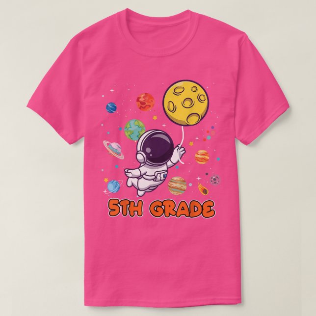 5th Grade Birthday Boy Tees Astronaut Fifth Grade  (Design Front)