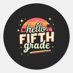 5th Grade Ck To School Essentials Classic Round Sticker