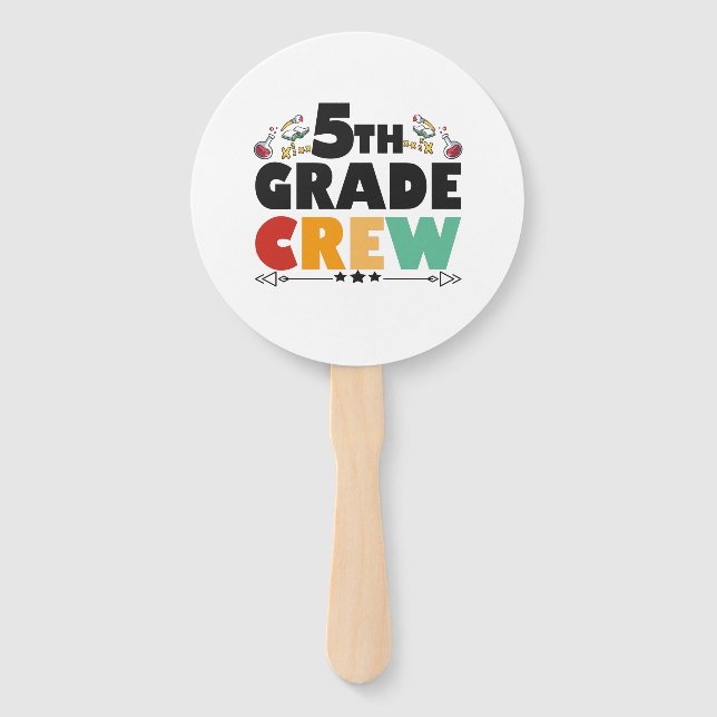 5TH Grade Crew Funny Back To School Student Gift Hand Fan (Front)