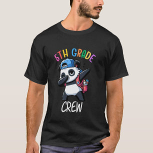 5th Grade Crew Panda Dabbing Funny Teacher Back To T-Shirt