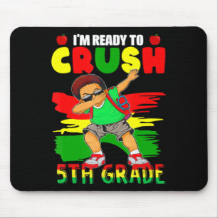 5th Grade Dabbing Black African Boys Back to Schoo Mouse Mat