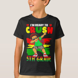 5th Grade Dabbing Black African Boys Back to Schoo T-Shirt