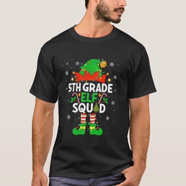 5th Grade Elf Squad Christmas Fifth Grade Christma T-Shirt (Front)