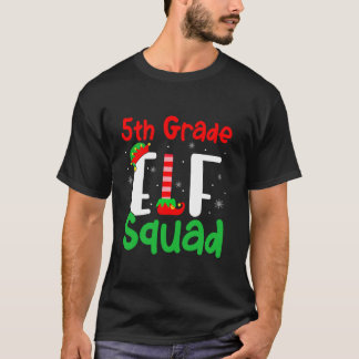 5th Grade ELF Squad Funny Christmas ELF Kids Teach T-Shirt