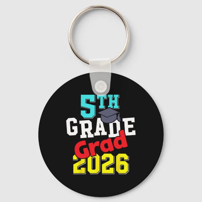 5th Grade Grad 2026 Elementary School Graduation  Key Ring (Front)