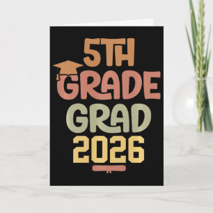 5th Grade Grad Cl Of 2026 Graduation Bold Cosy Col Card