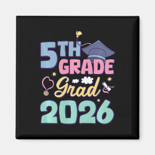 5th Grade Grad Graduation Cl 2026 Premium Tri-blen Magnet