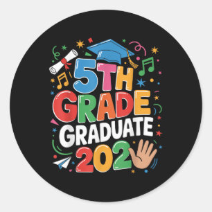 5th Grade Graduate 2025 Celebration Fifth Grade Gr Classic Round Sticker