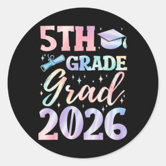 5th Grade Graduation Cl 2026 Elementary School Gra Classic Round Sticker