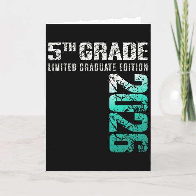 5th Grade Graduation Cl Of 2026  Card (Front)