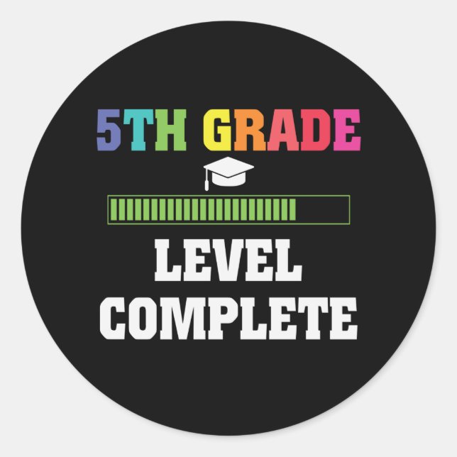 5th Grade Graduation Level Complete Student Gift Classic Round Sticker (Front)