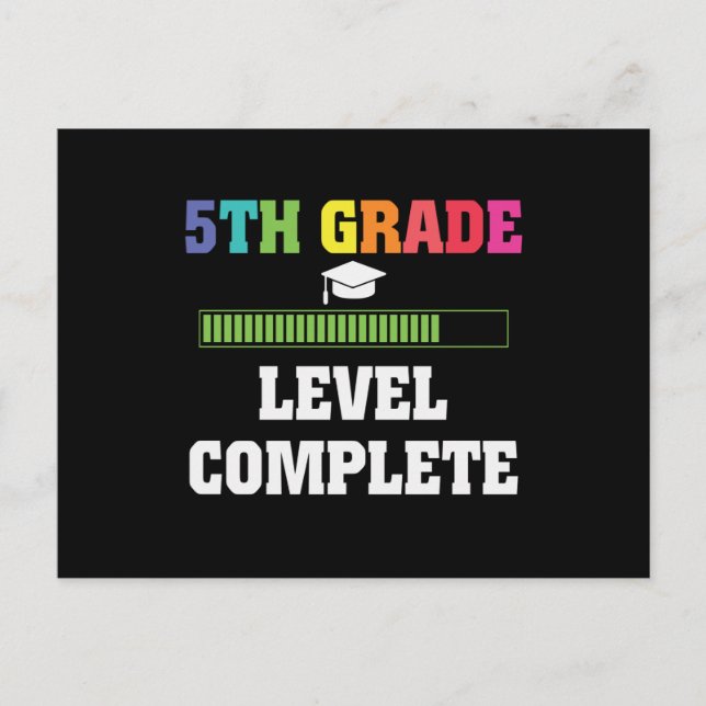 5th Grade Graduation Level Complete Student Gift Postcard (Front)