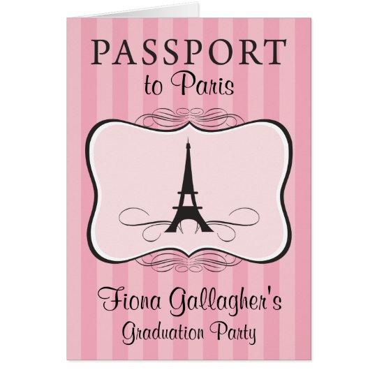 5th Grade Graduation Pary Paris Passport Card