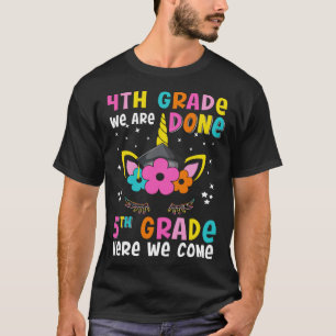 5th Grade Here We Come Cute Unicorn Happy Last Day T-Shirt
