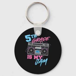 5th Grade Is My Jam - Vintage 80s Boombox Teacher Key Ring