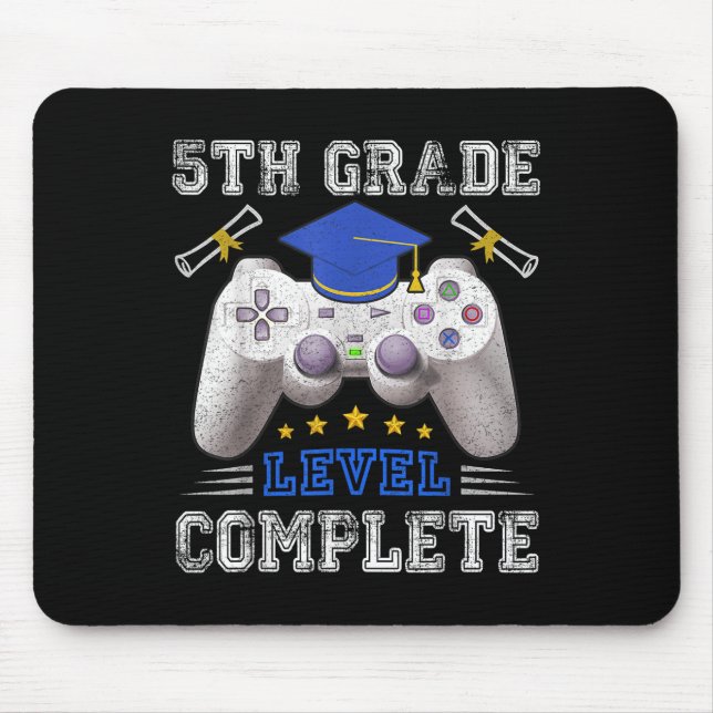 5th Grade Level Complete Gamer Cl Of 2025 Graduati Mouse Mat (Front)