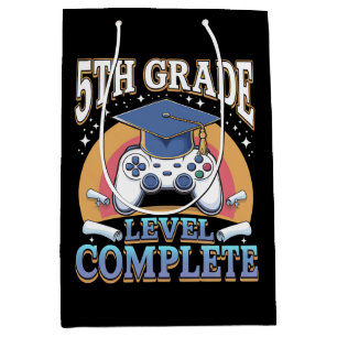 5th Grade Level Complete Graduation Gaming Gamer Medium Gift Bag