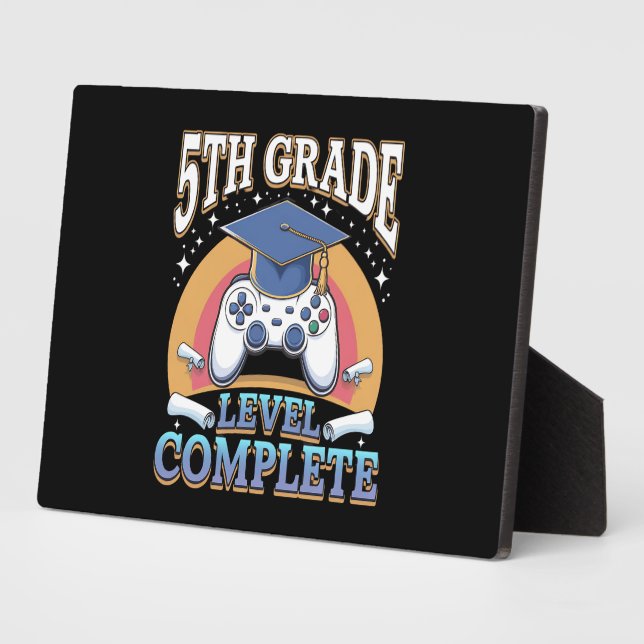 5th Grade Level Complete Graduation Gaming Gamer Plaque (Side)