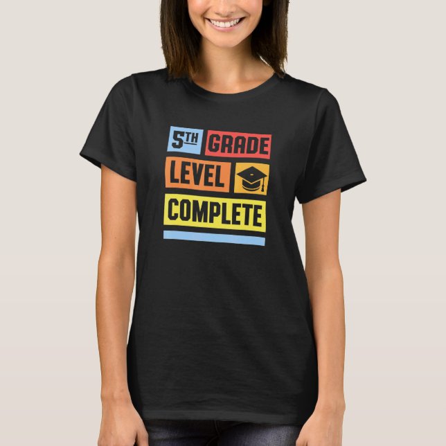 5th Grade Level Complete Graduation Student T-Shirt (Front)